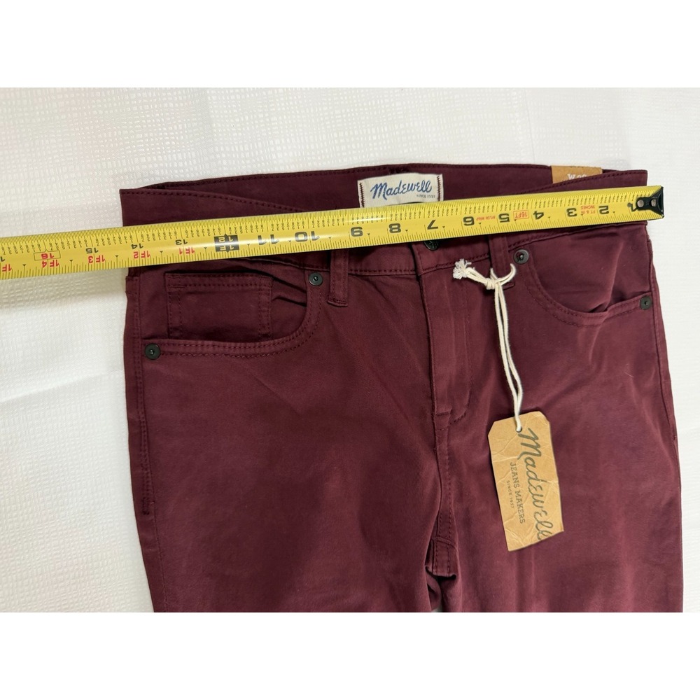 NWT Madewell Skinny Skinny Jeans Womens 28 Maroon Red Mid Rise Stretch 5-Pockets - Picture 9 of 12